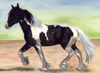 Aldershire Horse Watercolor Carol Wells