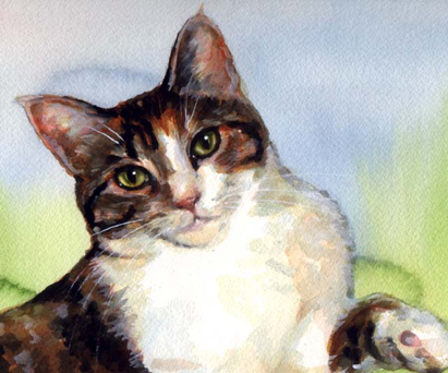 Cat Watercolor Carol Wells