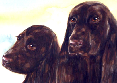 Field Spaniels Watercolor Carol Wells