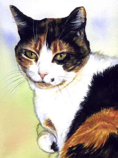 Calico Cat Watercolor Carol Wells
