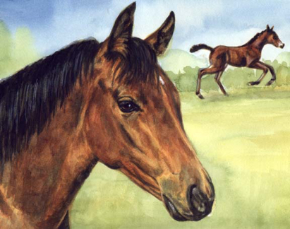 Bay Horse Equine Art Carol Wells