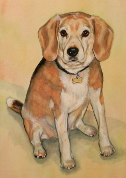 Beagle Dog Watercolor Carol Wells