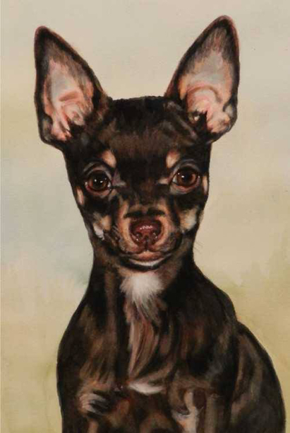 Chihuahua Dog Watercolor Carol Wells