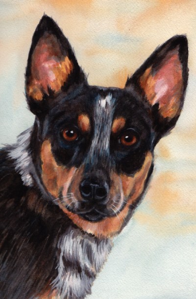 Portrait Dog Watercolor Carol Wells