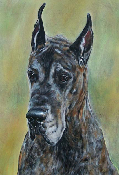 Great Dane Oil painting Dog Carol Wells