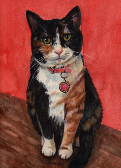 Calico Cat Watercolor Carol Wells
