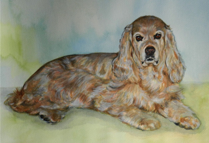 Cocker Spaniel Dog Watercolor Carol Wells