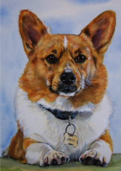 Corgi Dog Watercolor Carol Wells