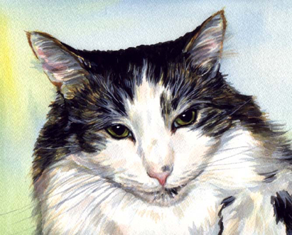 Cat Watercolor Carol Wells
