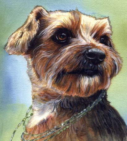 Dog Watercolor Necklace Pet Portrait Carol Wells
