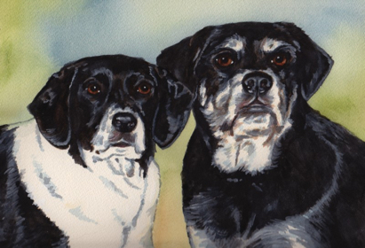 Dogs Watercolor Carol Wells