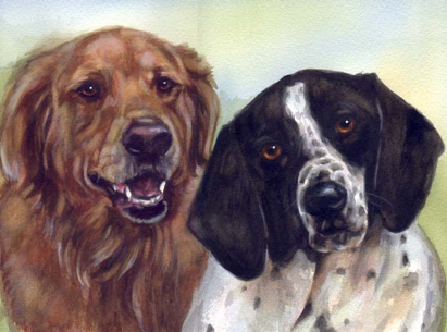 Dogs Watercolor Carol Wells