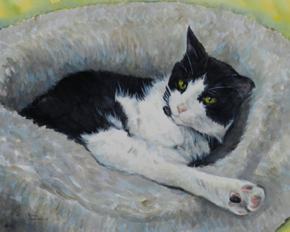 Tux Cat Watercolor Carol Wells