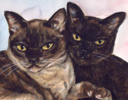 Burmese Cats Watercolor Carol Wells