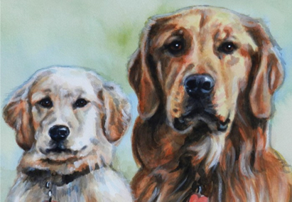 Golden Retriever Dog Watercolor Carol Wells