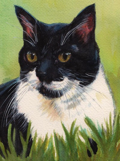Tux Cat Watercolor Carol Wells