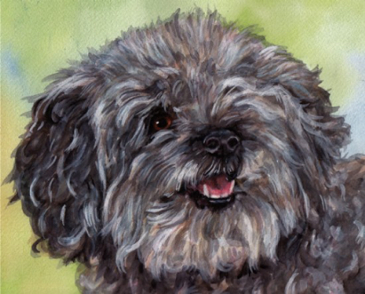 Cute Dog Watercolor Carol Wells