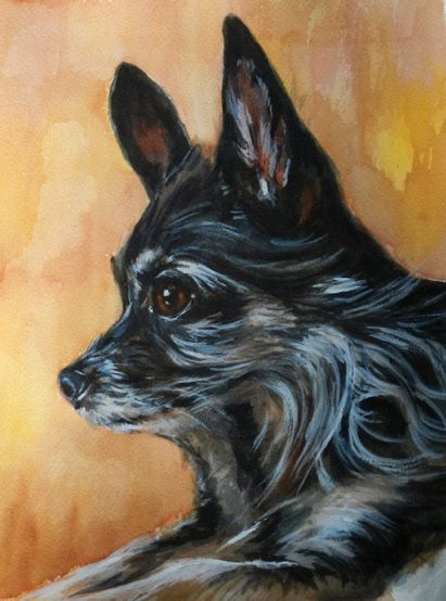Chihuahua Dog Watercolor Carol Wells